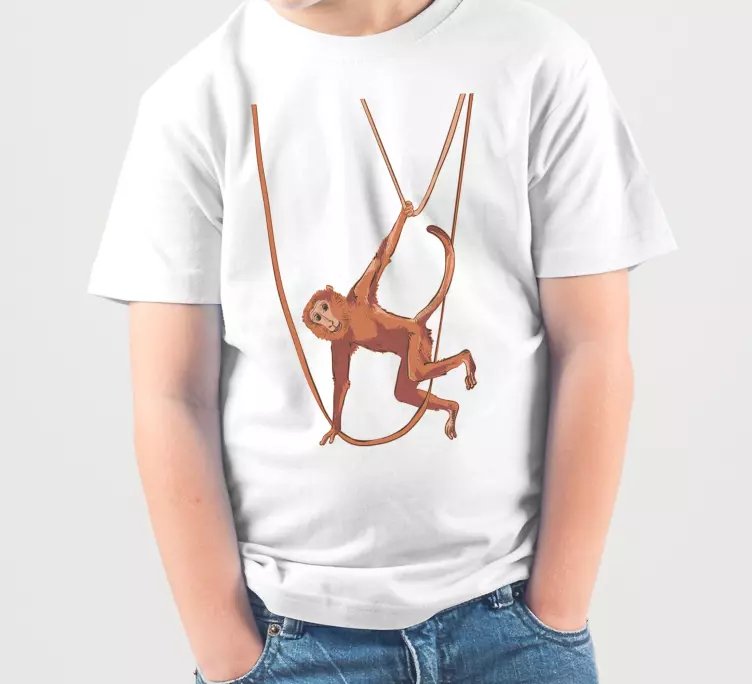 μωρό μαϊμού που αιωρείται σε ένα παιδικό μπλουζάκι - TenStickers