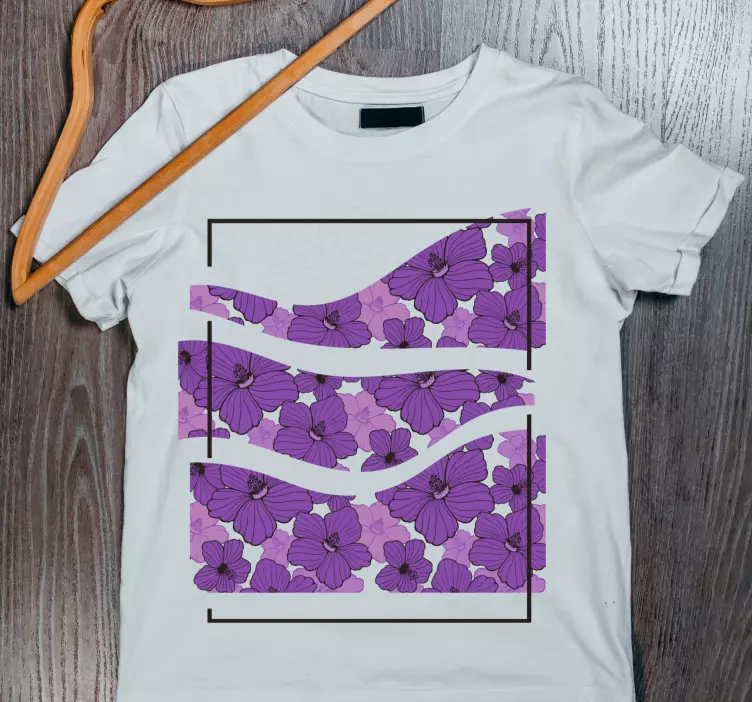 μωβ κρόκος τοπίο προσαρμοσμένο μπλουζάκι - TenStickers