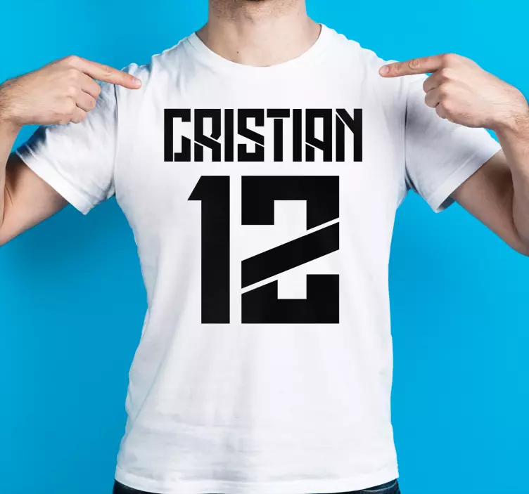 μαύρο σχέδιο μπλουζάκια ποδοσφαίρου με αριθμό - TenStickers