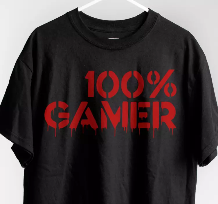 αιματηρό 100% gamer custom t-shirt - TenStickers
