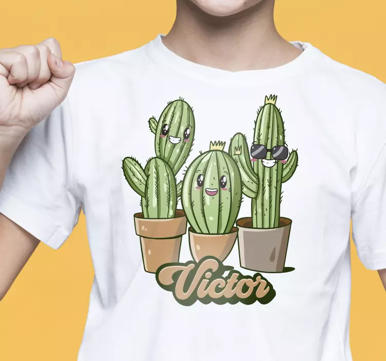 εξατομικευμένο t-shirt cactus με όνομα - TenStickers
