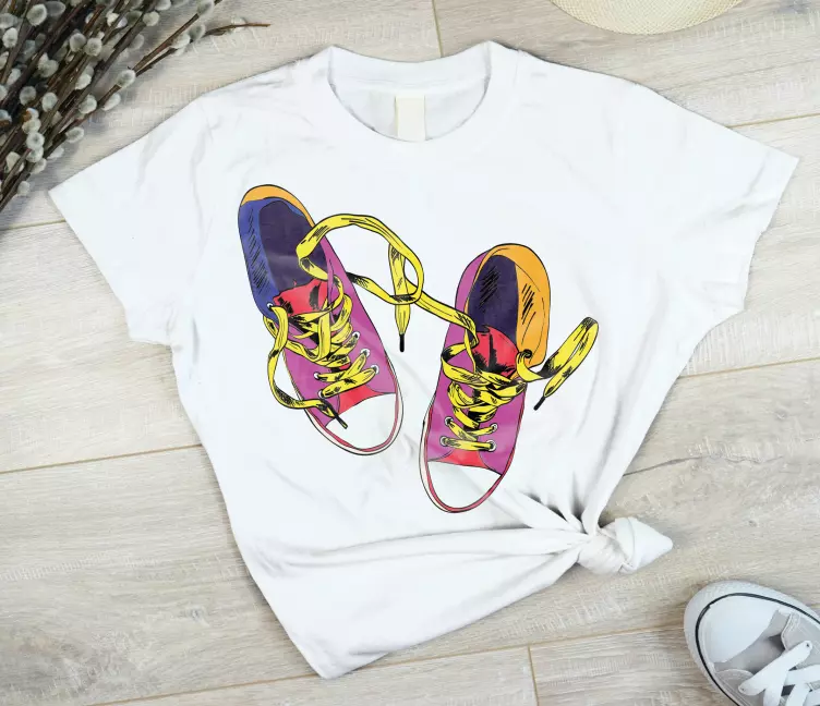 Converse illustration 80s παπούτσια custom t-shirt - TenStickers