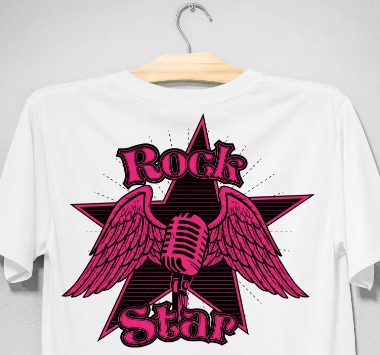 δημιουργικό μικρόφωνο με φτερά προσαρμοσμένο μπλουζάκι - TenStickers