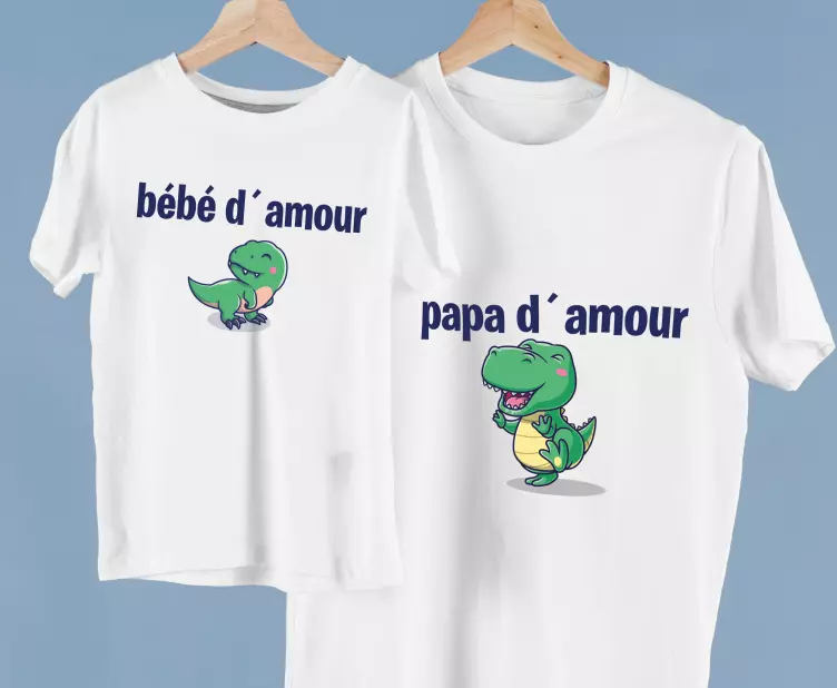 Dino μπαμπάς και γιος πουκάμισο πατέρα και γιου - TenStickers