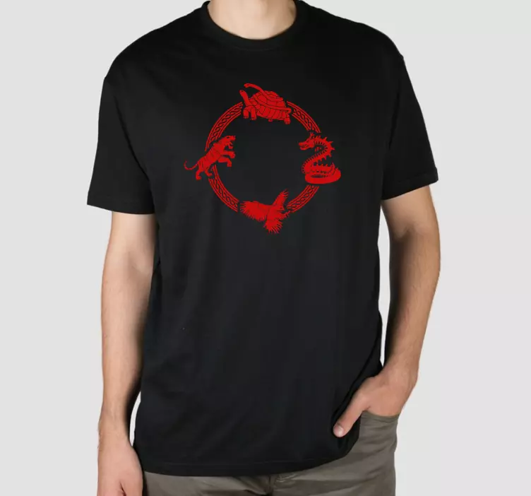 Τέσσερα σύμβολα dragon tiger custom t-shirt - TenStickers