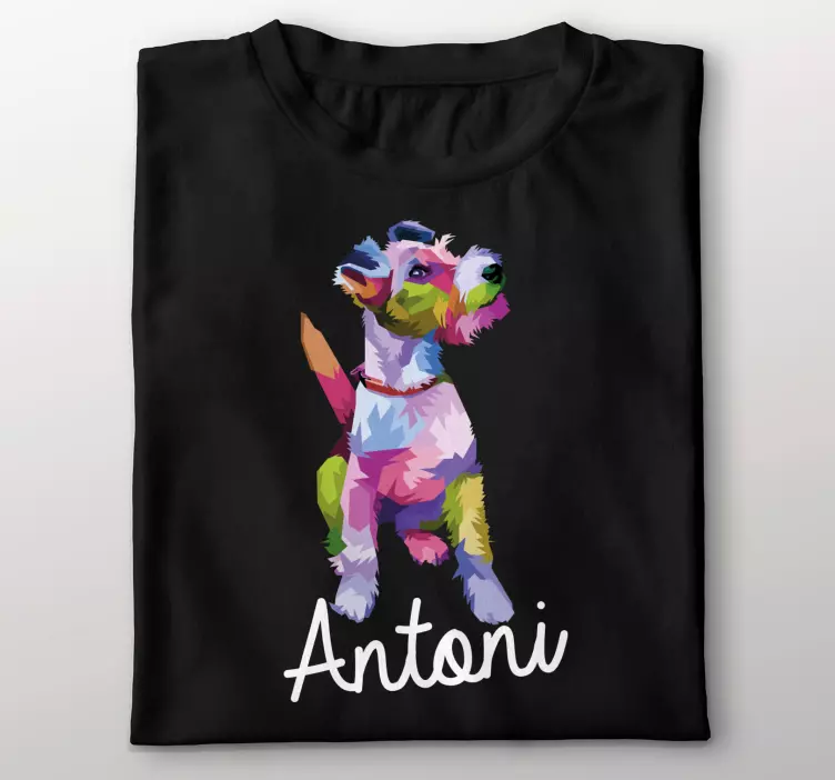 γεωμετρικά φοξ τεριέ μπλουζάκια με όνομα - TenStickers