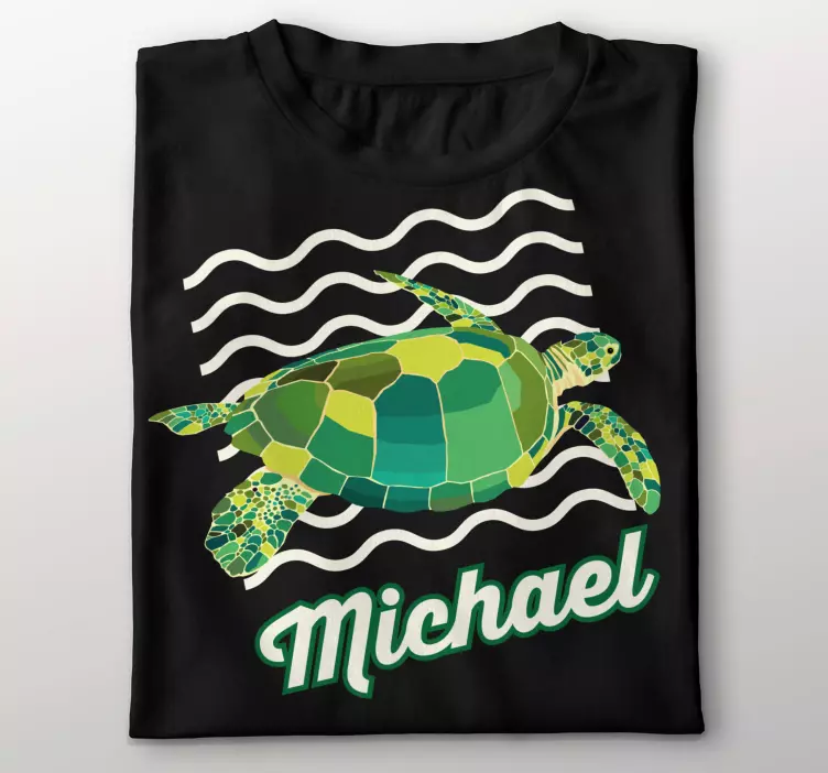 γεωμετρικά-ζώα μπλουζάκια χελώνα με όνομα - TenStickers