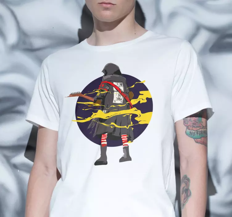 κιθαρίστας κίτρινη ομίχλη προσαρμοσμένο μπλουζάκι - TenStickers