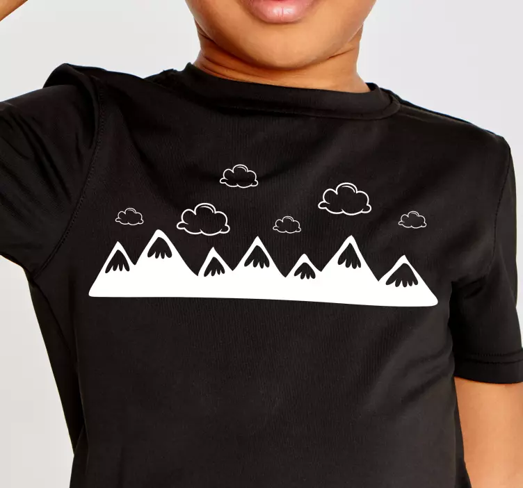 χέρι που βουνά με σύννεφα παιδικό μπλουζάκι - TenStickers