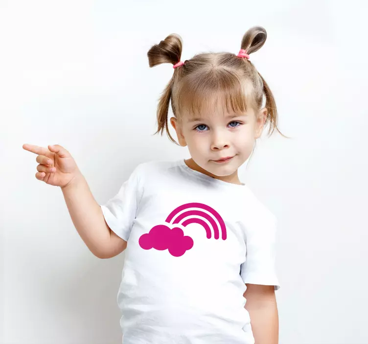 μικρό ουράνιο τόξο με ένα μπλουζάκι με σύννεφο - TenStickers