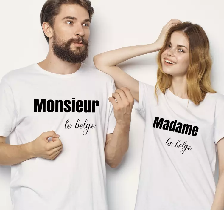 Mrs/ mr βελγικά μπλουζάκια ζευγαριού - TenStickers