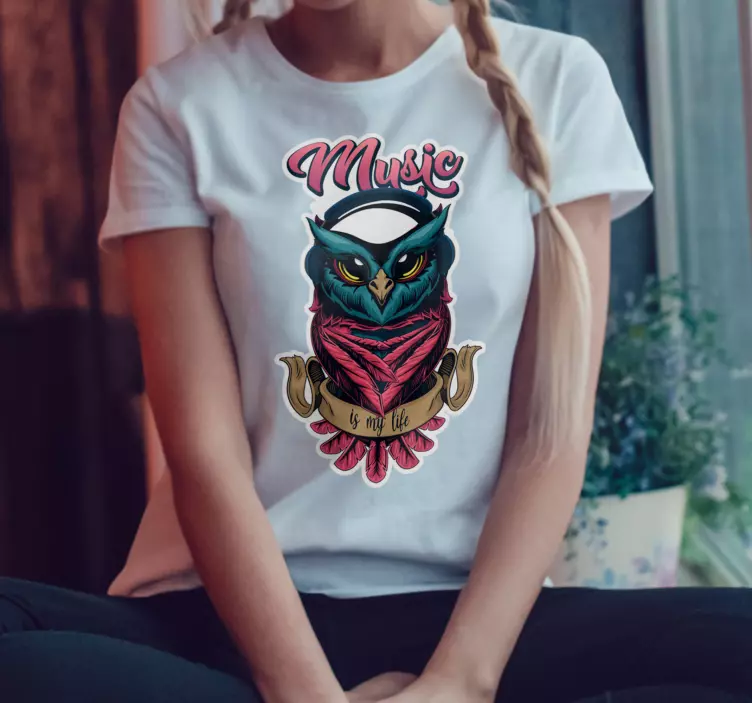 μοτίβο κουκουβάγιας με χρώματα προσαρμοσμένο μπλουζάκι - TenStickers