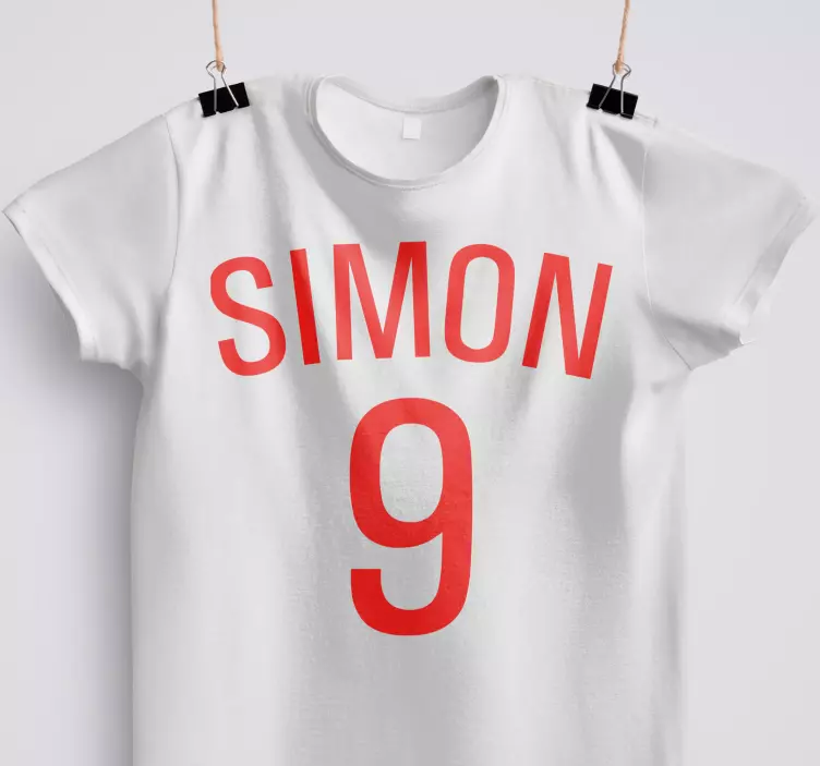 κόκκινα μπλουζάκια ποδοσφαίρου με όνομα - TenStickers
