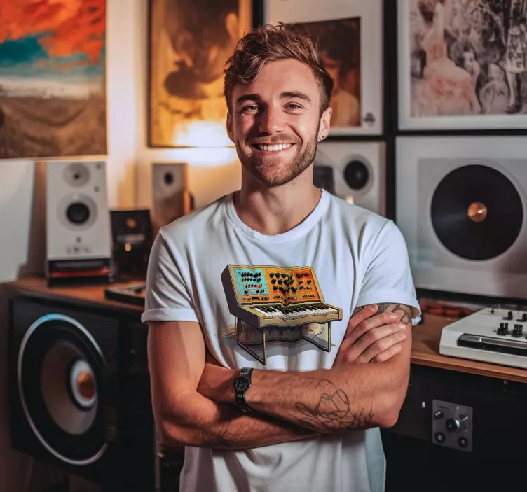 Μπλουζάκι Ρετρό συνθετικό πληκτρολόγιο - TenStickers