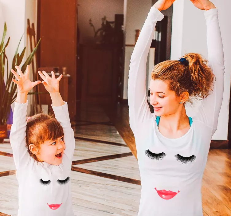 απλό πουκάμισο μητέρας βλεφαρίδων και στόματος - TenStickers