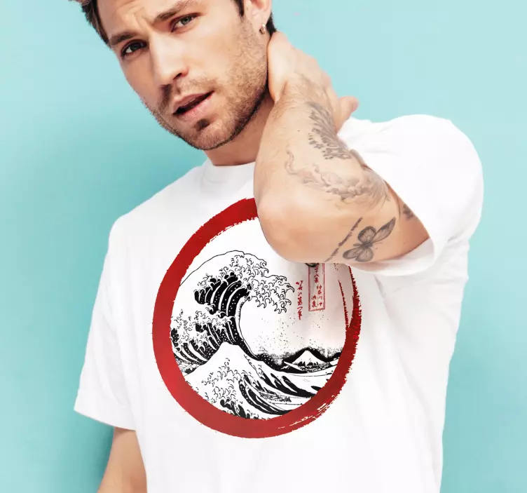το μεγάλο κύμα της προσαρμοσμένης μπλούζας kanagawa - TenStickers