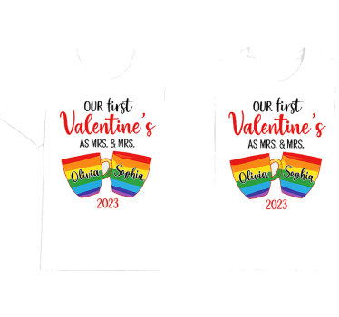 Μπλουζάκι ζευγαριού lgbt πρώτη Ημέρα του Αγίου Βαλεντίνου - TenStickers