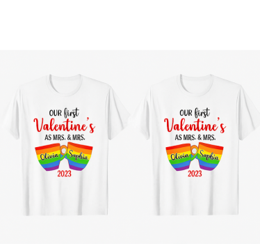 Μπλουζάκι ζευγαριού lgbt πρώτος Βαλεντίνος - TenStickers