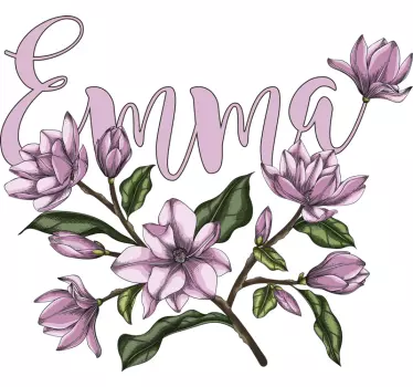 Magnolia με όνομα εξατομικευμένο t-shirt - TenStickers