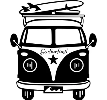 κινουμένων σχεδίων μπλουζάκι hippie van - TenStickers