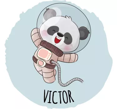 χαριτωμένο panda για αγόρι με όνομα μωρό μπλουζάκι - TenStickers