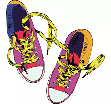 Converse εικονογράφηση t-shirt παπουτσιών 80s - TenStickers