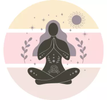 όμορφες πόζες γιόγκα σε κυκλικό μπλουζάκι - TenStickers