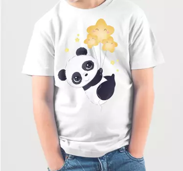 μωρό panda με παιδικό πουκάμισο με μπαλόνι - TenStickers