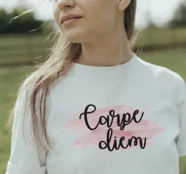 T-shirt με ροζ χρώμα carpe diem - TenStickers