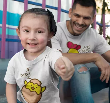 γκόμενα και κοτόπουλο πατέρας και παιδί t-shirt - TenStickers