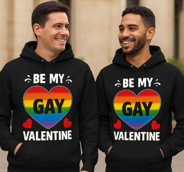 Μπλουζάκι ζευγαριού lgbt να είσαι ο gay βαλεντίνος μου - TenStickers