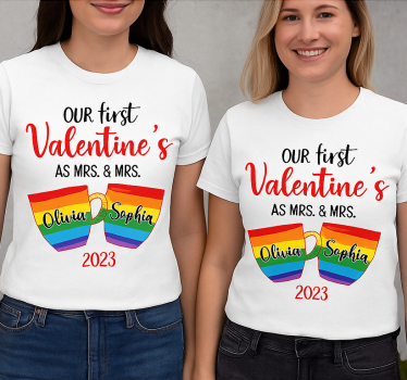 Μπλουζάκι ζευγαριού lgbt πρώτη Ημέρα του Αγίου Βαλεντίνου - TenStickers