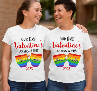 Μπλουζάκι ζευγαριού lgbt πρώτος Βαλεντίνος - TenStickers