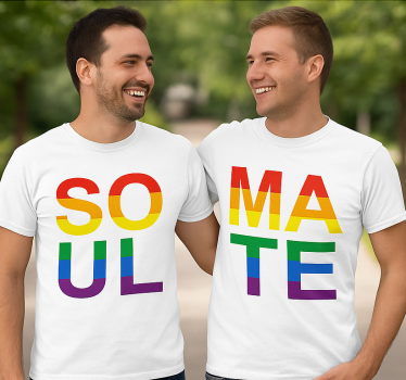 Μπλουζάκι ζευγαριού lgbt Ψυχή Συναντήσεως - TenStickers