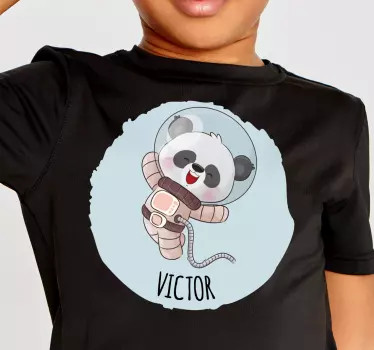 χαριτωμένο panda για αγόρι με όνομα μωρό μπλουζάκι - TenStickers