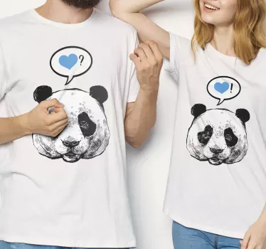 ασορτί πουκάμισα panda που φλερτάρουν για ζευγάρια - TenStickers