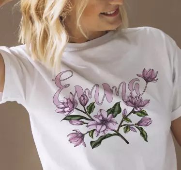 Magnolia με όνομα εξατομικευμένο t-shirt - TenStickers