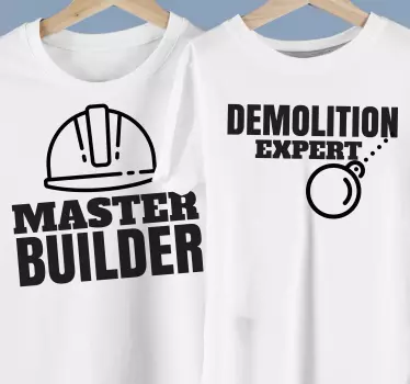 Master builder πατέρας και γιος που ταιριάζουν πουκάμισα - TenStickers