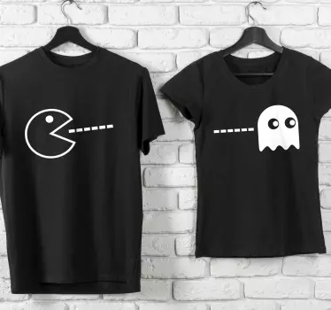 Μονόχρωμα πουκάμισα pac-man και ghost ασορτί για ζευγάρια - TenStickers