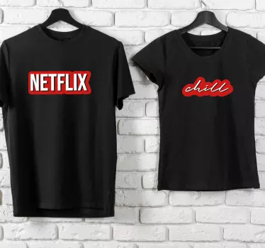 Netflix και chill πουκάμισα που ταιριάζουν για ζευγάρια - TenStickers