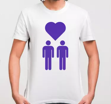 μοβ μπλουζάκι gay love μοτίβα - TenStickers