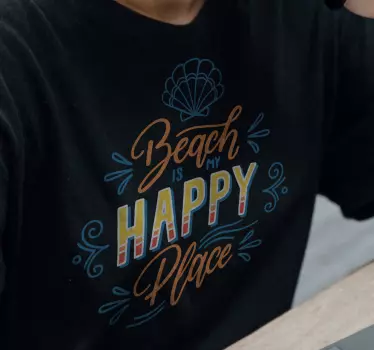 Η παραλία t-shirt είναι το χαρούμενο μέρος μου - TenStickers