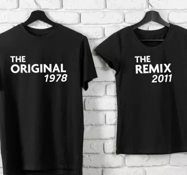 το πρωτότυπο και το remix με ραντεβού πουκάμισα πατέρα και γιου - TenStickers