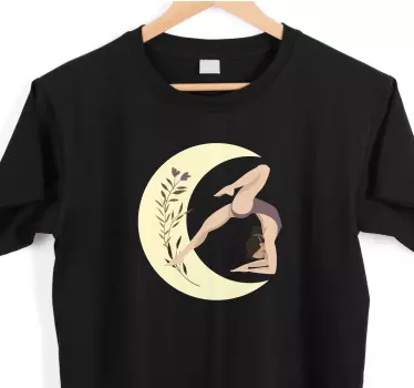 γιόγκα πόζα εικονογράφηση με φεγγάρι t-shirt - TenStickers