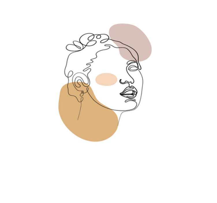 άσπρο xαλί αφηρημένο πρόσωπο και κύκλοι - TenStickers