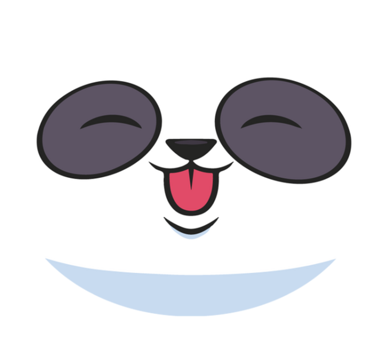 άσπρο xαλί πρόσωπο panda - TenStickers