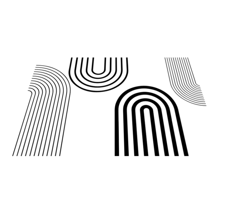 άσπρο xαλί λεπτά μινιμαλιστικά μαύρα τόξα - TenStickers