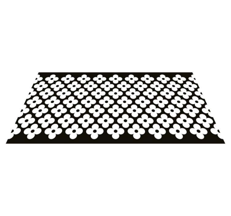 μαύρο χαλί απλά σχήματα λουλουδιών - TenStickers