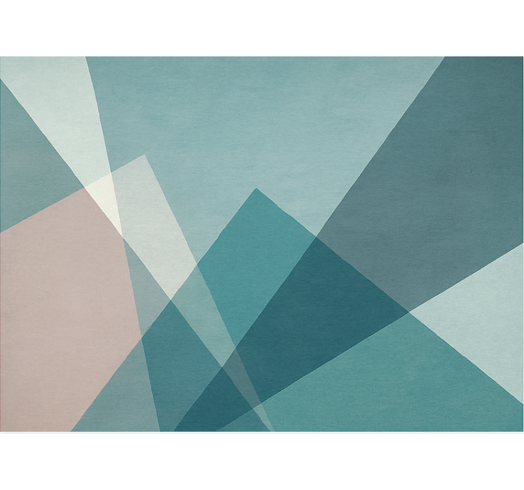 mπλε xαλί γεωμετρικό αφηρημένο σχέδιο - TenStickers