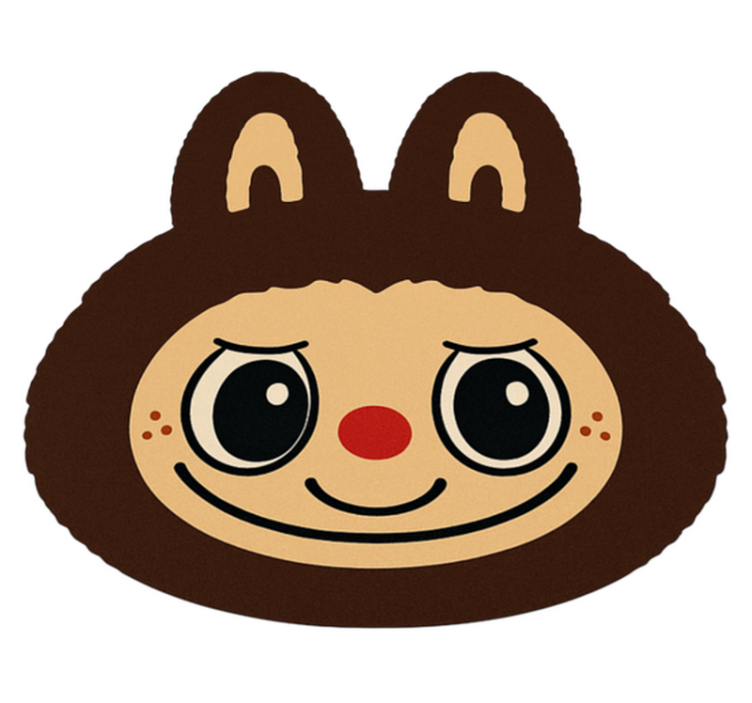 μοκέτα βινυλίου καφέ σχέδιο labubu - TenStickers